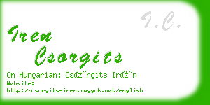 iren csorgits business card